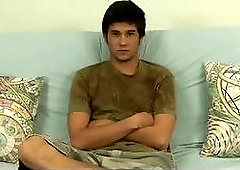 Sexy twinky John masturbating stiff rod in front of cam