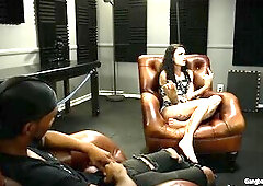 Skinny hot freaky girl takes 5 cocks