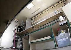 Super hawt golden-haired wench upskirted at work