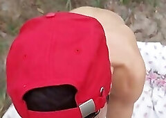 Horny dick-sucking dude finds a thick dick to feed his mouth with while public beach cruising