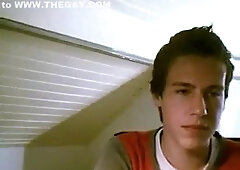 Dutch boy cums in glass