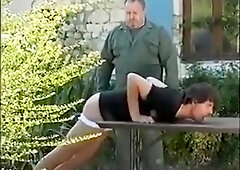 Training his ass for the army