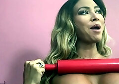 Hot blonde with big boobs solo