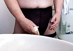 Anal toys, prostate toy, mature crossdresser