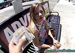 Amateur young cash point of view