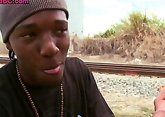 White bottom picked up Black stud to fuck him outdoor