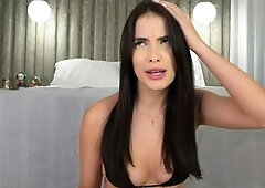 Beautiful teen brunette Jessica Sinn masturbates