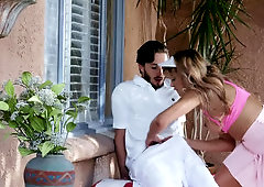 Horny girl sucks dick and gets fucked hard at tennis club