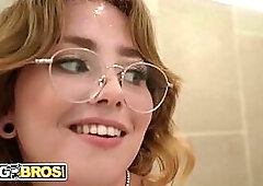 BANGBROS - Lucy Foxx Shares A Bathroom With Her Stepdad Then Takes All His Cum On Her Charming Face