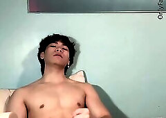 Asian College Boy Fucks His Pocket Pussy Before Bed