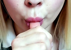 Blonde teen home alone masturbating