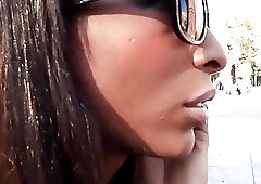 Large booty ebony t-girl prostitute booty hammered for sweet cash