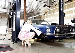 ASMR: Blond Shows Butt in Micro Petticoat During the time that Taking Measurements