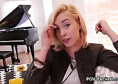 Playful blonde amateur craves for dick on camera POV style