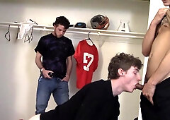 Dude with a hard cock watches them screw