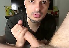 sucking my friend dick making him cum
