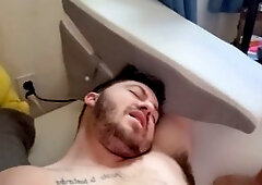 Explicit pussy fingering with trans person using adult toys