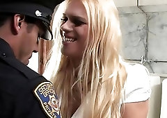 Shemale seduces the gay cop with passionate cock sucking