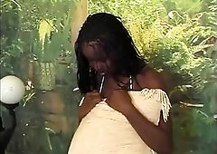 See white dude bow over the preggo ebony sweetheart and screws her