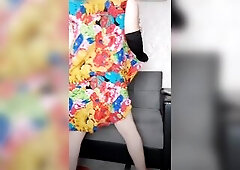 Sexy Mini Suit White Legs Large Ass Tranny