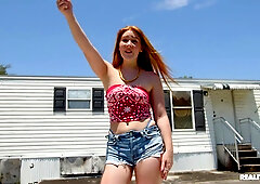 Proud trailer park resident Harper Red fucks a shaggy dude
