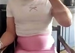 Pink fishnets and pink panties