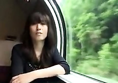 Sweet Japanese babe satisfies her need for cock on a train