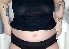 Shower disrobe tease and pissing myself