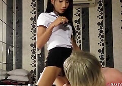 Ladyboy Most Good Gives Blow Job Previous To Booty Screwing