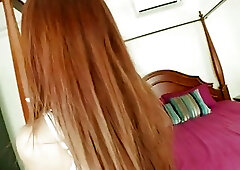 Sperm filled orifices of Asian girl