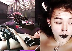 SUCCBUS CATGIRL ROCK tries to play overwatch whilst that babe gets vibrated by her viewers egirl alt alt kitten gamer gooner cute