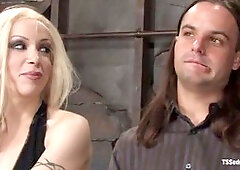 La Cherry dominates with a hot blonde shemale action