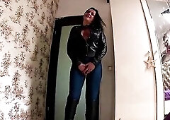 Crotchless Jeans POV Surprise. Riding, Double Creampie and Cum Eating preview