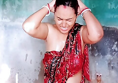 Stepmom Bathing Vlog Nipple, Big Boobs,pussy,ass