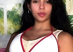 Amateur striptease and Solo masturbation
