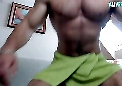Hot bodybuilder webcam solo show