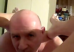 Watch me as i suck all the cum out of Stevens cock and balls