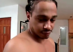 Blond guy riding fat black cock like pro part6