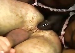 Rough black shemale bangs white ass