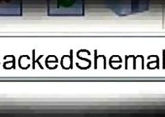 Awesome shemale bitch lets him get her asshole wet before pounding