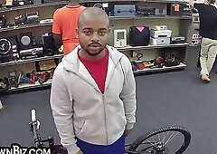 Ebony gaypawn bottom 3some fucked in stockroom for money