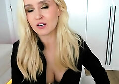 Glamour babe with big boobs masturbates in lingerie