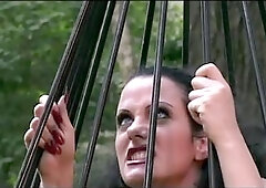 this babe gets banged in the booty by the hunter during the time that her ally watches