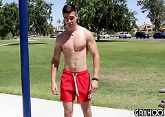 Skater Boy Kellan Hartmann Jerks His Big Cock