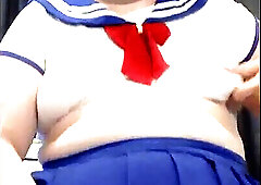 Chubby crossdresser, cute horny femboy