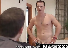 Ricky fucks a fleshlight machine while a mature gay man watches