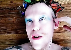 Yaoi Trans Male Flowers In His Beard Gives POV Oral pleasure Frontage Masturbates Large Love button