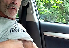 Parent masturbating off in the van and empty a ultra-cute explosion