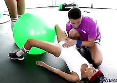 Large ass Colombian threeway with gym teacher - Fitness Rooms