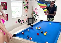 Hayden craves to watch if her BBC Bull can train her how to play pool but that babe ends up being a distraction. This chab turns his attention towards